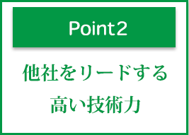 ポイント2 他社をリードする高い技術力